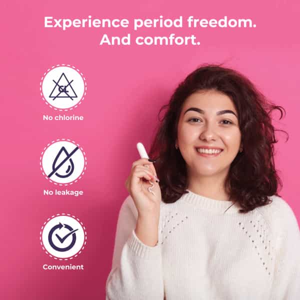 Sanfe 100% Organic Cotton Digital Tampons - Premium Design - Night Tampons (Pack Of 16)