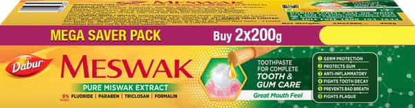 Dabur Meswak Complete Oral Care Toothpaste 2*200 Gm