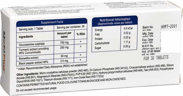 Nuvox Mobiplus For Arthritis Joint Pain Turmeric Extract Providing 250 Mg (3 X 10 Tablets)