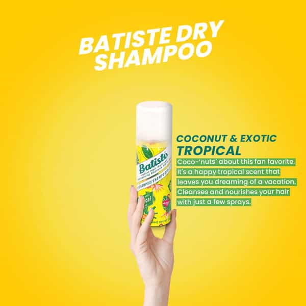 Batiste Instant Hair Refresh Dry Shampoo - Coconut & Exotic Tropical - 50Ml