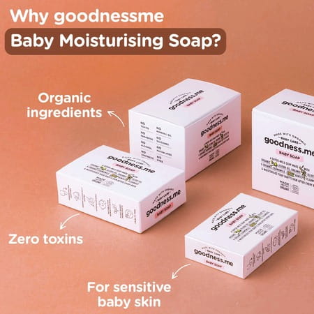 Goodness.me Certified Organic Moisturizing Baby Soap For Sensitive Skin Pack Of 2 (100g Each)