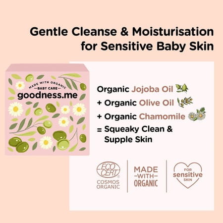 Goodness.Me Certified Organic Moisturizing Baby Soap For Sensitive Skin Pack Of 2 (100g Each)