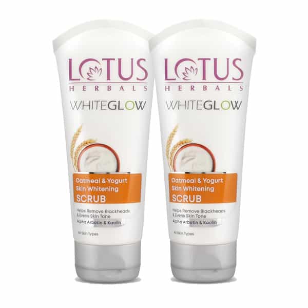 Lotus Herbals Whiteglow Oatmeal & Yogurt Skin Whitening Scrub | 50G ( Pack Of 2 )