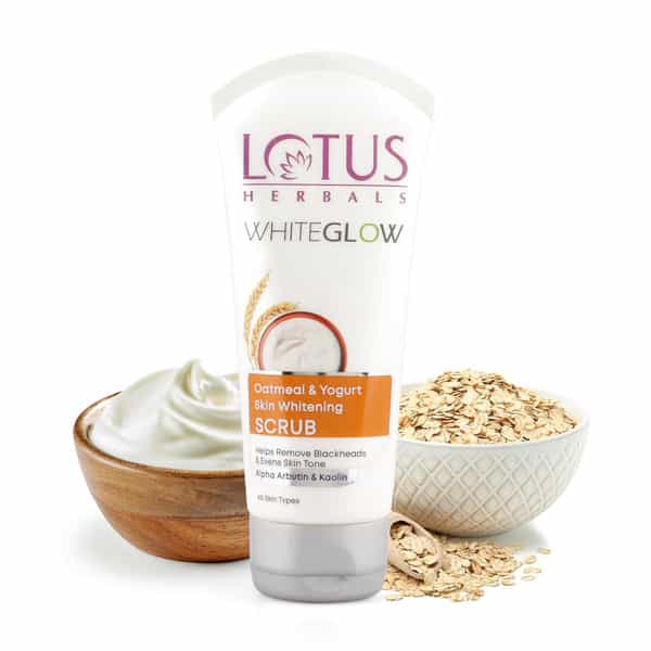 Lotus Herbals Whiteglow Oatmeal & Yogurt Skin Whitening Scrub | 50G ( Pack Of 2 )