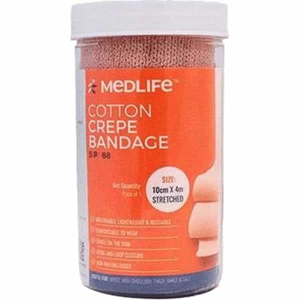 Medlife Crepe Bandage 10Cm X 4Cm (Stretched) 1