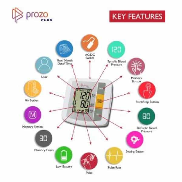 Prozo Plus Fully Automatic Upper Arm Blood Pressure Monitor Bp Monitor With Premium Quality