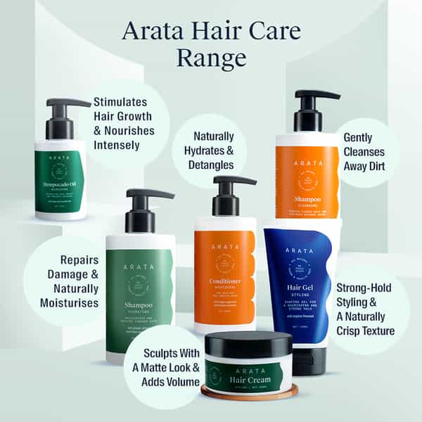 Arata Natural Hydrating Hair Shampoo With Ginkgo Ginger & Indian Gooseberry -300 Ml