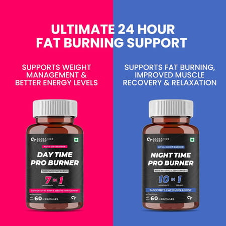 Carbamide Forte Nova Day & Night Pro Burner For Men & Women Weight Loss Management 120 Capsules