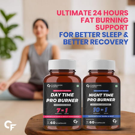 Carbamide Forte Nova Day & Night Pro Burner For Men & Women Weight Loss Management 120 Capsules