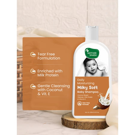 Mother Sparsh Milky Soft Baby Shampoo For Daily Moisturizing - 200ml