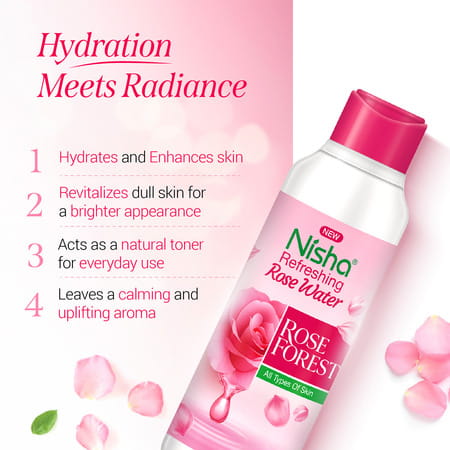 Nisha Refreshing Rose Water For Face 60Ml | Rose Water Face Toner For All Skin Types