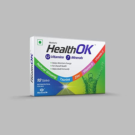 Health Ok Multivitamin Withvitamin D C & Other 17 Multivitamins Minerals 10 Tablets X Pack Of 5