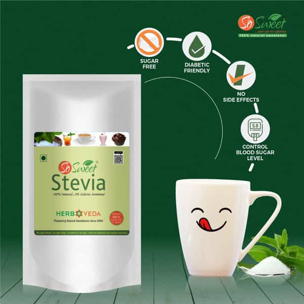 So Sweet Stevia Powder 1 Kg Sugar Free Zero Calorie Sweetener (Pack Of 3)