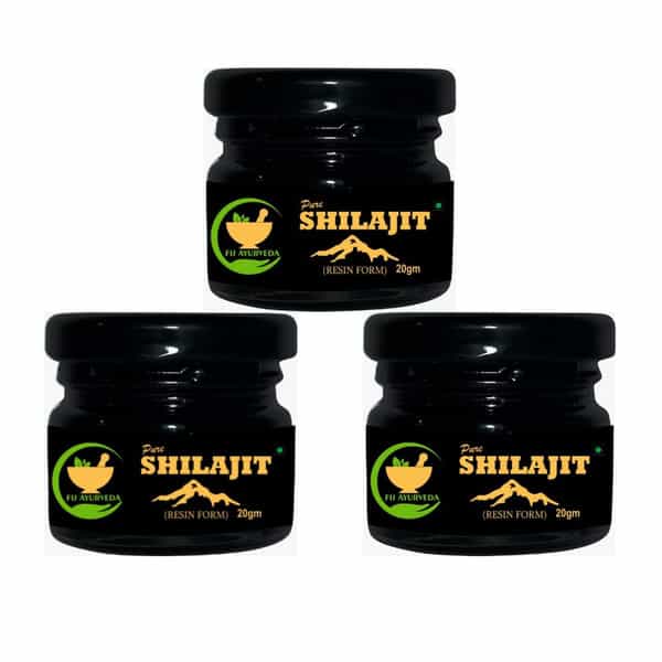 Fij Ayurveda Pure Ayurvedic Shilajit/Shilajit Resin (Semi Liquid) - 60Gm (Pack Of 3)
