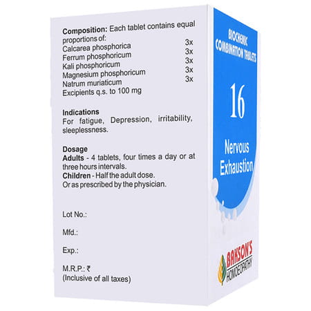 Baksons Homoeopathy Biocombination 16 Tablet 250 No's