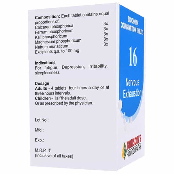 Baksons Homoeopathy Biocombination 16 Tablet 250 No's