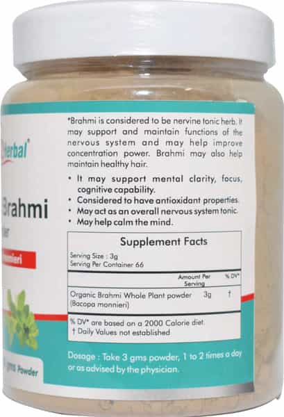Way2herbal Organic Brahmi Powder 200 Gram - Pack Of 2