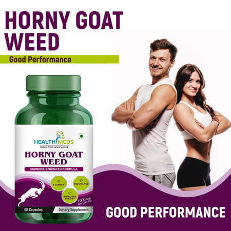 Healthmeds Horny Goat Weed For Energy | Performance | For Men 1000mg/Serving 60 Veg Capsules