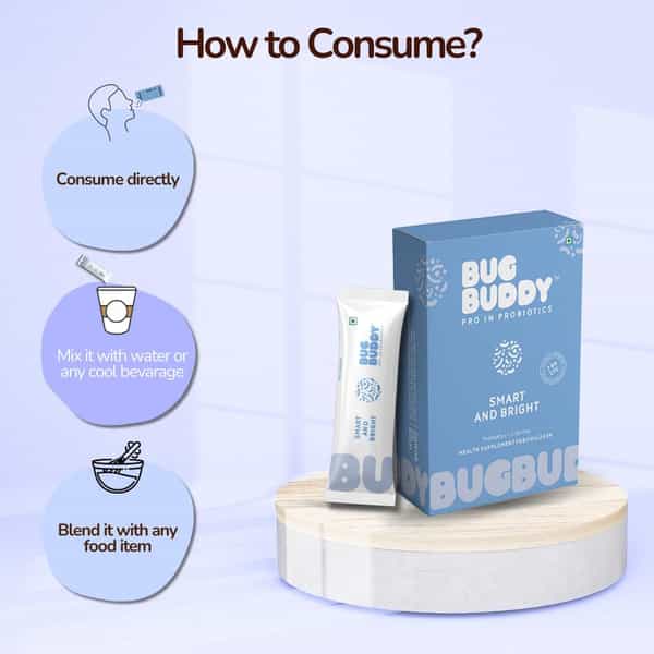 Bug Buddy Smart & Bright | Kids Daily Nutrition For Brain/Gut & Immunity | 15 Days Pack