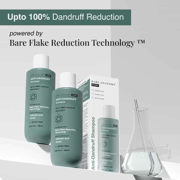 Bare Anatomy Expert Anti-Dandruff Shampoo | Up To 100% Dandruff Reduction | Targets Oily Scalp 250Ml