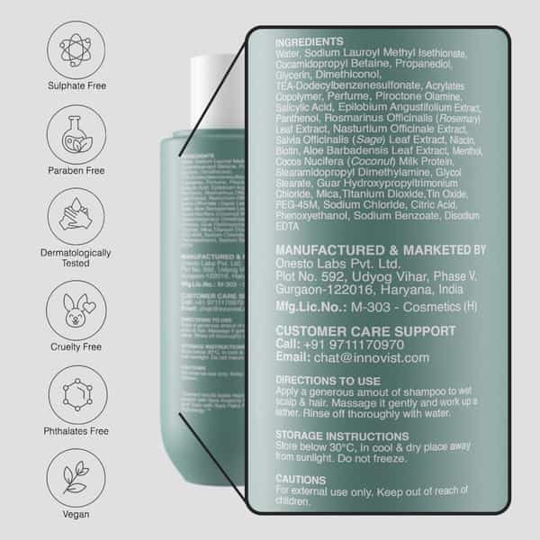 Bare Anatomy Expert Anti-Dandruff Shampoo | Up To 100% Dandruff Reduction | Targets Oily Scalp 250Ml