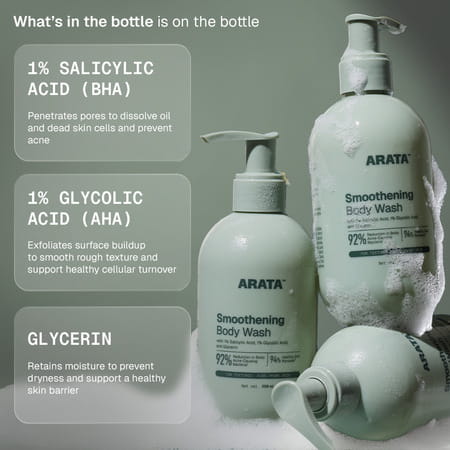 Arata Smoothening Body Wash | Bacne & Bumpy Skin | Salicylic & Glycolic | 250 Ml
