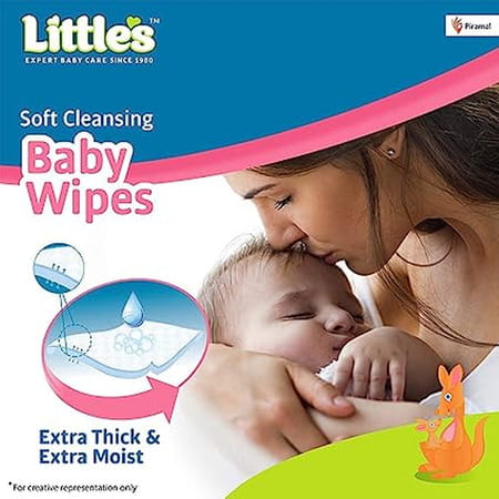 Little'S Soft Cleansing Baby Wipes Lid | 80 Wipes (Pack Of 2)
