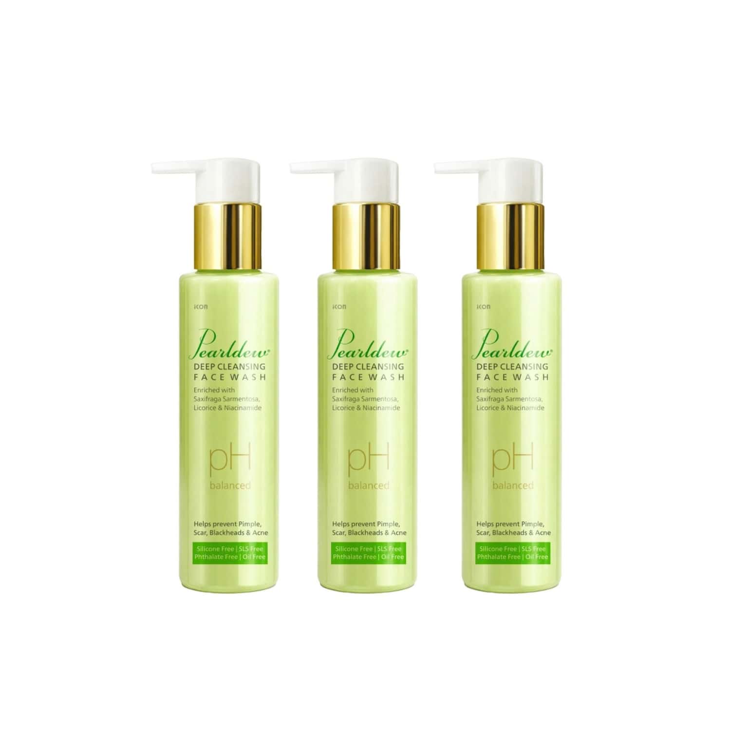 Pearldew Deep Cleansing Face Wash 100 Ml | Neem & Aloe Vera | Paraben Free (pack Of 3)