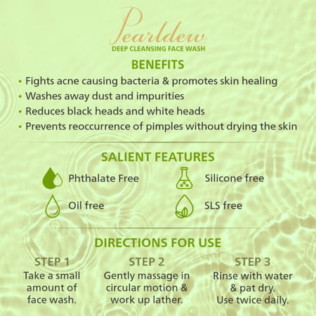 Pearldew Deep Cleansing Face Wash 100 Ml | Neem & Aloe Vera | Paraben Free (Pack Of 3)