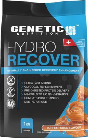 Genetic Nutrition Hydro Recover Carb Protein Recovery Post Training Recovery Drink Toffee Fudge