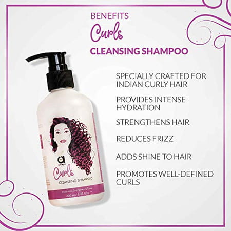Anveya Curls Cleansing Shampoo For Dry And Frizzy Hair|For Indian Curly Hair|250Ml X Pack Of