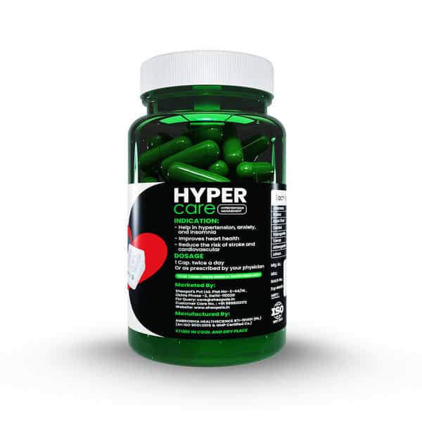 Sheopal's Hyper Care Bp Capsules ( Control Hypertension | Naturally Reduce Stress & Anxiety) 60 Caps