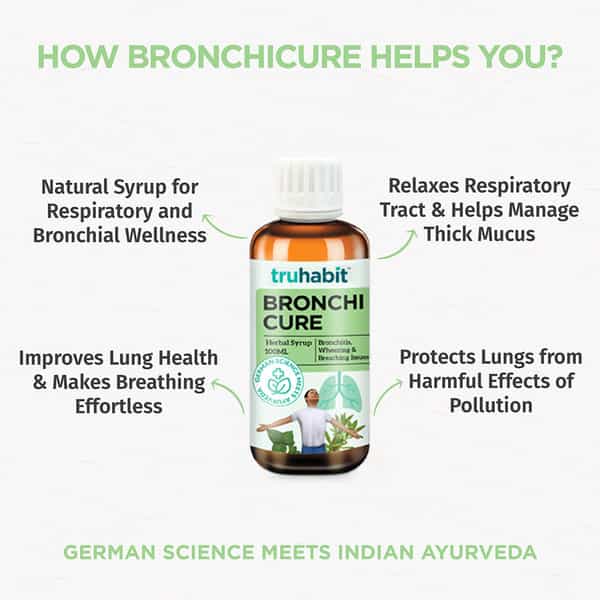 Truhabit Bronchicure Herbal Lung Care Syrup For Asthma | Bronchitis & Breathing - 100Ml