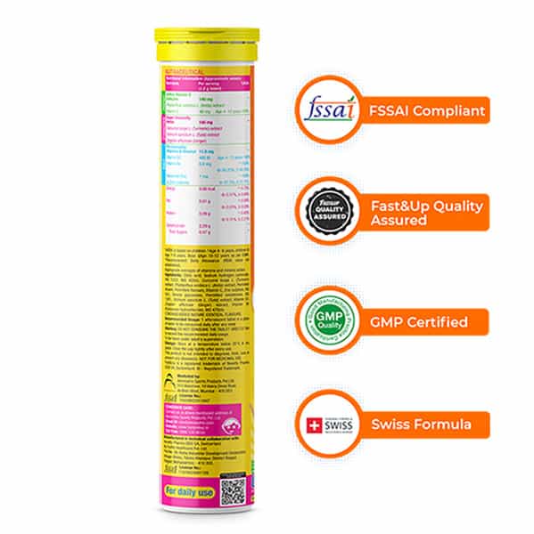 Fast&Up Charge Kids - Natural Immunity Booster - 25 Effervescent Tablets- Mango