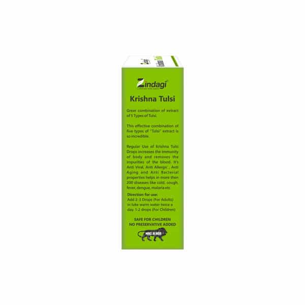 Zindagi Natural Krishna Tulsi|Tulsi Extract Ras Punch Drops|100% Natural Booster|30Ml |Pack Of 3