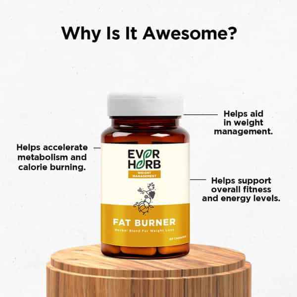 Everherb Fat Burner - Natural Herbal Blend - Accelerates Calorie Burning - 60 Caps (By Pharmeasy)