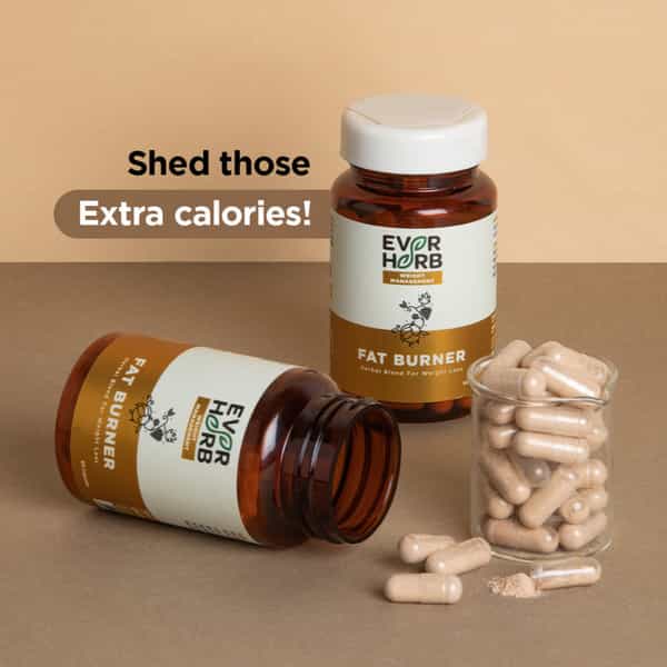Everherb Fat Burner - Natural Herbal Blend - Accelerates Calorie Burning - 60 Caps (By Pharmeasy)
