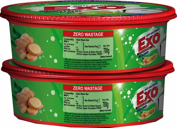 Exo Dishwash Bar - Round Touch & Shine 700 G Pack Of 2