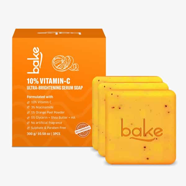 Bake 10% Vitamin C Soap With 3% Niacinamide & Turmeric For Pigmentation (Pack Of 3)