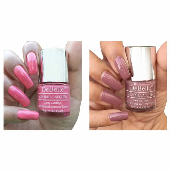 Debelle Gel Nail Polish Gift Set Of 2 Bebe Kiss | Majestique Mauve- 16 Ml (8 Ml Each)