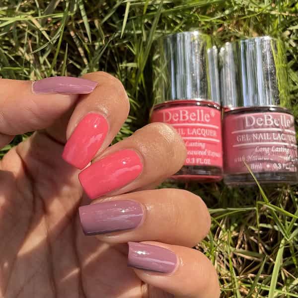 Debelle Gel Nail Polish Gift Set Of 2 Bebe Kiss | Majestique Mauve- 16 Ml (8 Ml Each)