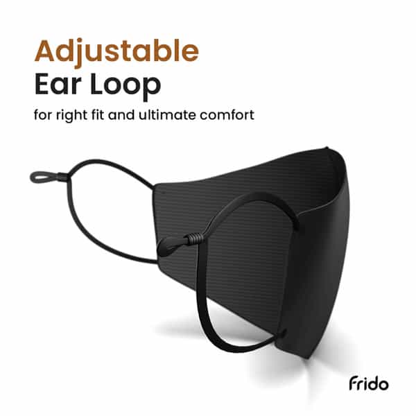 Frido Ultimate Copper Mask For Kids|Reusable|Super Breathable|Ear Loops|Age Group 14-18|Pack Of 10