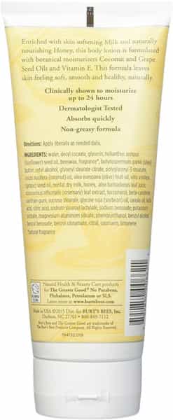 Burts Bees Naturally Nourishing Body Lotion | Milk & Honey | Normal To Dry Skin | 170G