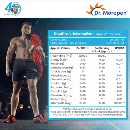 Dr. Morepen Muscle Food L-Carnitine Pro Orange 450ml