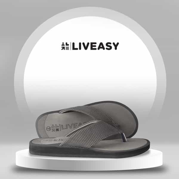 Liveasy Essentials Diabetic & Orthopedic Grey Slipper- Men- Size Uk 6