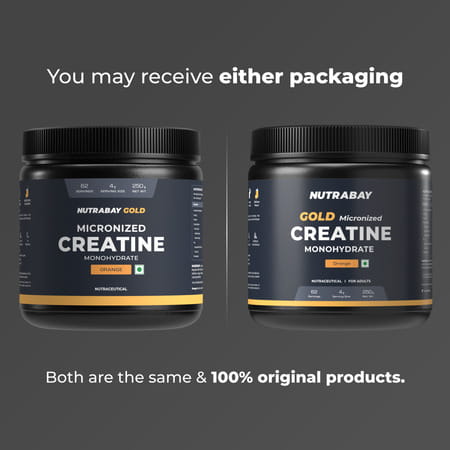 Nutrabay Gold Micronised Creatine Monohydrate - 250G | Orange|Pre/Post Workout Supplement