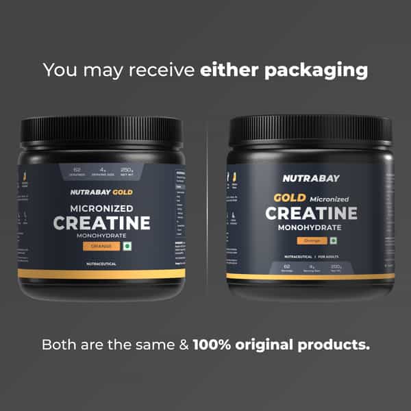 Nutrabay Gold Micronised Creatine Monohydrate - 250G | Orange|Pre/Post Workout Supplement