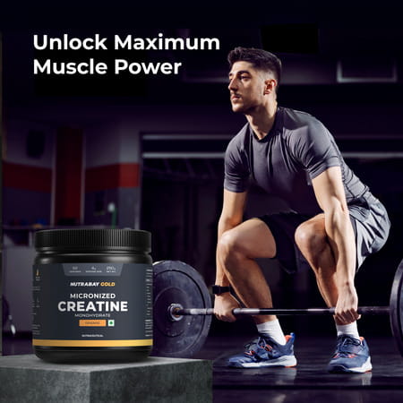 Nutrabay Gold Micronised Creatine Monohydrate - 250g | Orange|Pre/Post Workout Supplement