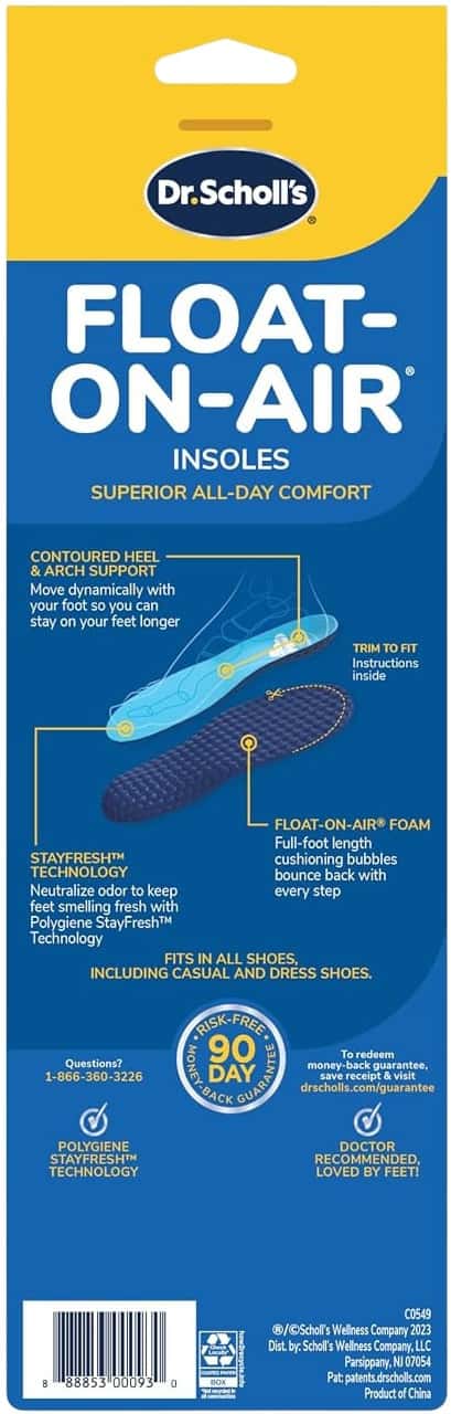 Dr. Scholl Float-On-Air Insoles For Women Size 6-10 - 1 Pair