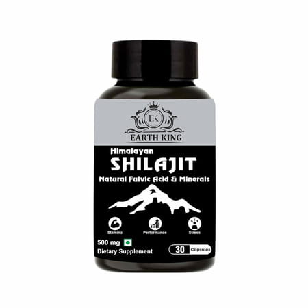 Earth King Himalayan Shilajit Capsule | Long Time, Performance Booster & Stamina - 500mg 30 Capsules